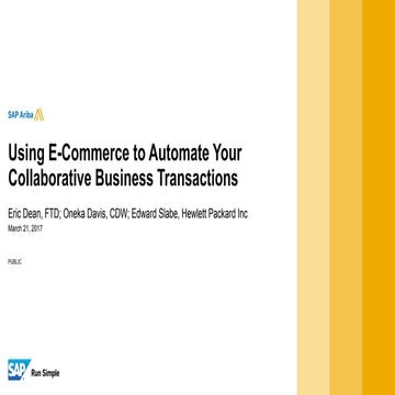 Using E-Commerce to Automate Your Collaborative Business Transactions