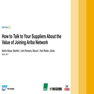 How to Talk to Your Suppliers About the Value of Joining Ariba Network