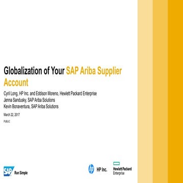 Globalizing Your Supplier Account