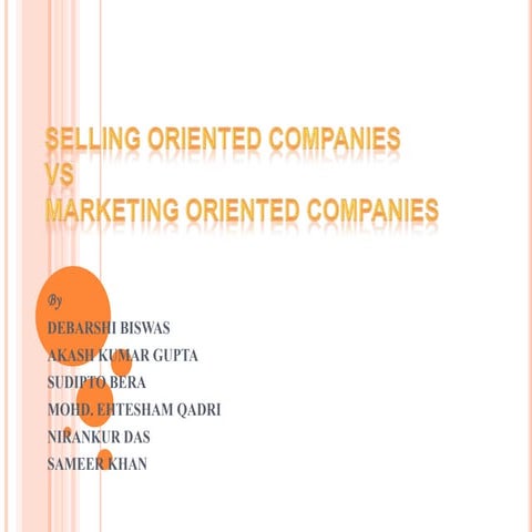 SELLING CONCEPT vS MARKETING CONCEPT