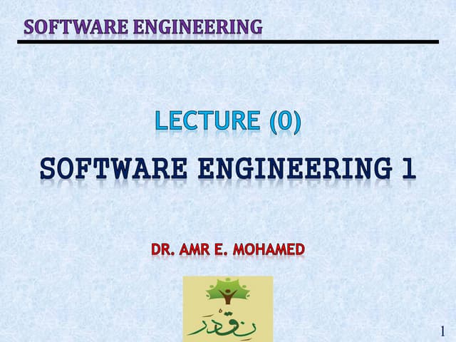 SE_Lec 00_ Software Engineering 1