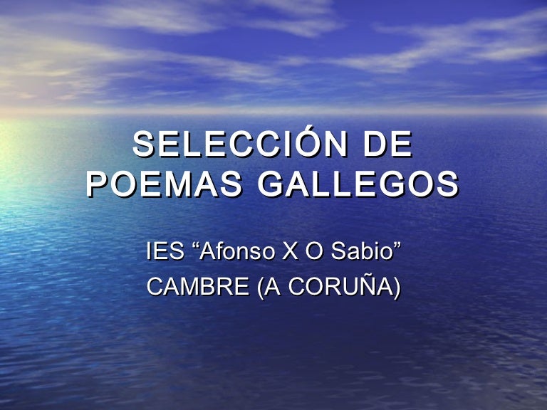 Selección De Poemas Gallegos