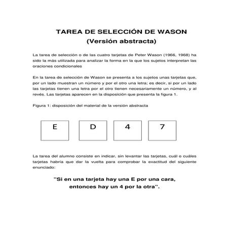 Seleccion de wason | PDF