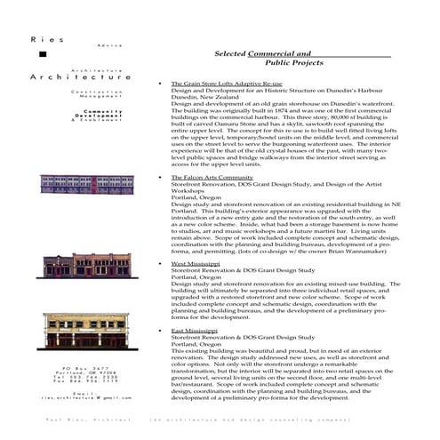 Selected Commercial Projects   Ries Architecture