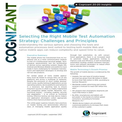Selecting the Right Mobile Test Automation Strategy: Challenges and Principles 