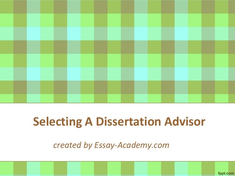 Dissertation adviser