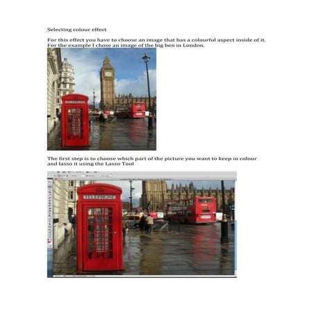 Photoshop Tutorial for Selecting Colour Effect