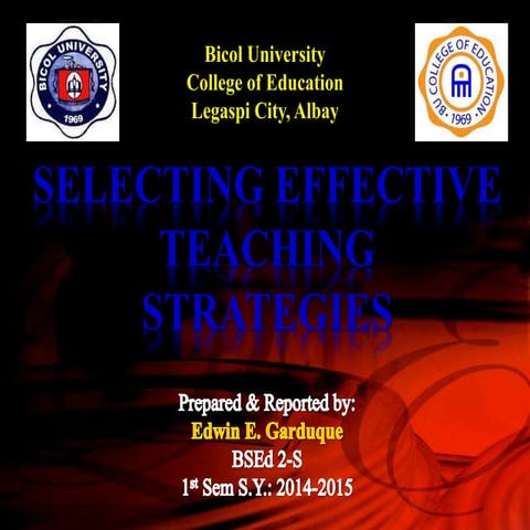 Selecting Effective Teaching Strategies