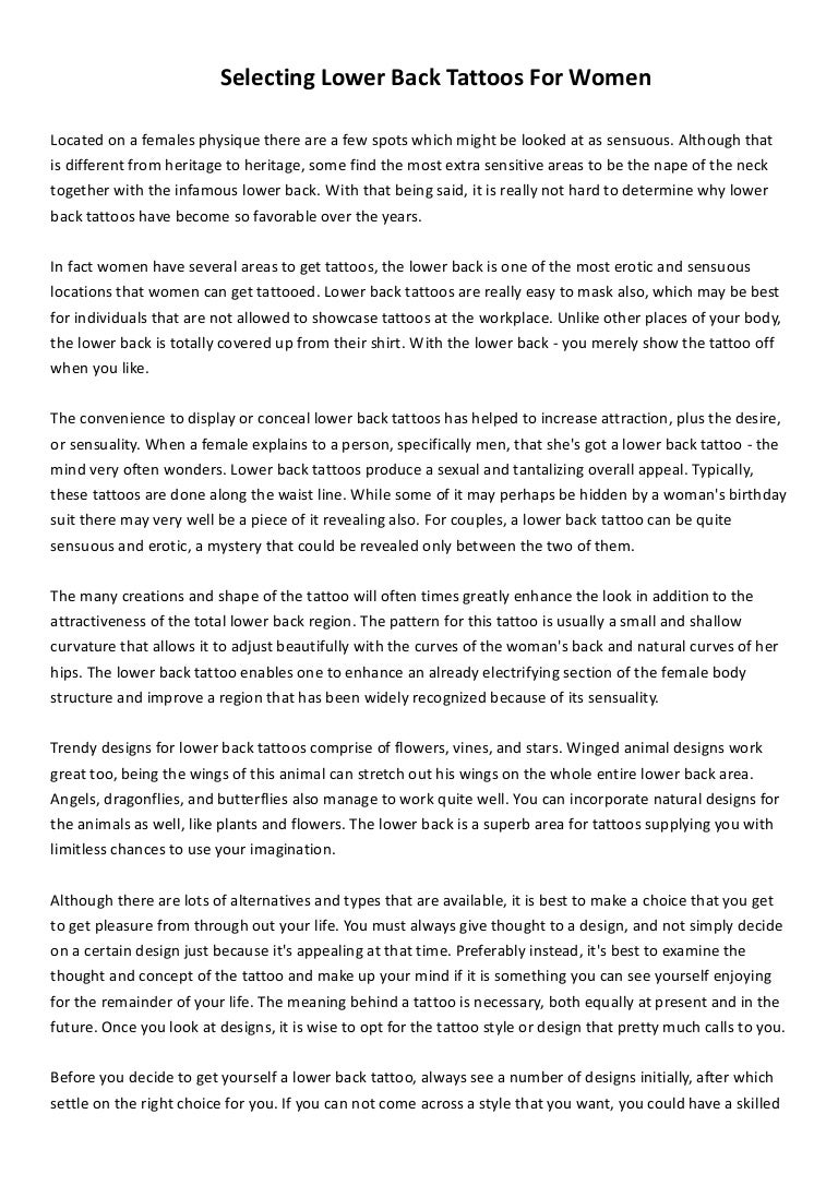 Selecting lower back tattoos for women