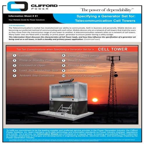 Selecting proper dg set