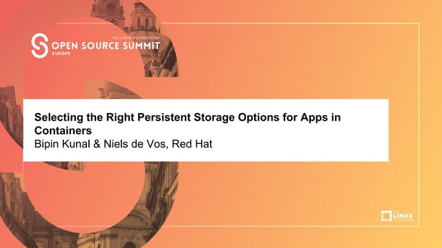 Selecting the right persistent storage options for apps in containers Open So...