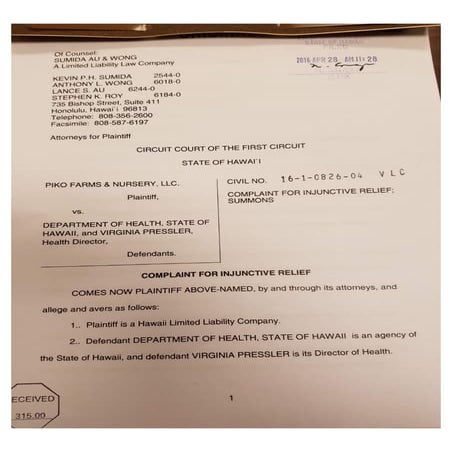 Piko Farms v. Hawaii Health Department