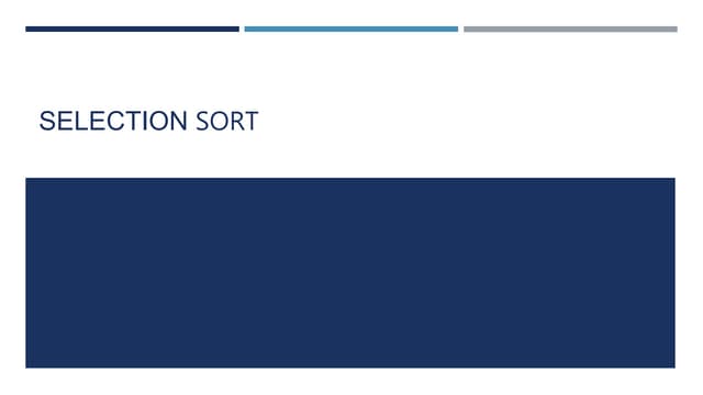 Selection and insertion sort