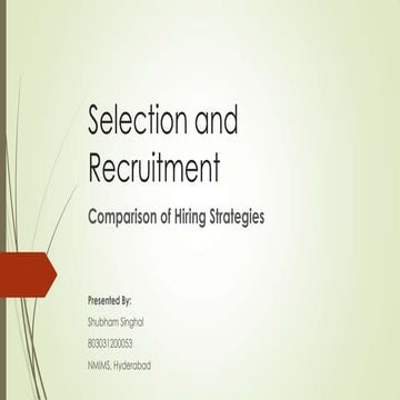 Selection and recruitment