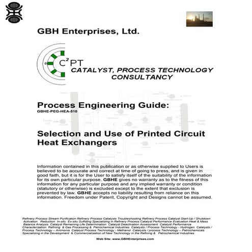Selection and Use of Printed Circuit Heat Exchangers