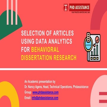 Selection of Articles Using Data Analytics for Behavioral Dissertation Resear...