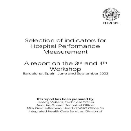 Selection Of Indicators For Hospital Performance Mesurement