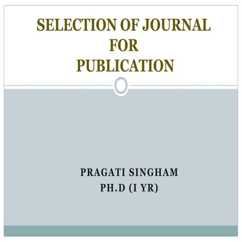 Selection of journal for publication