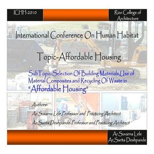  COST EFFECTIVE/ECO CONSTRUCTION-Selection of materials,wastages in const,com...