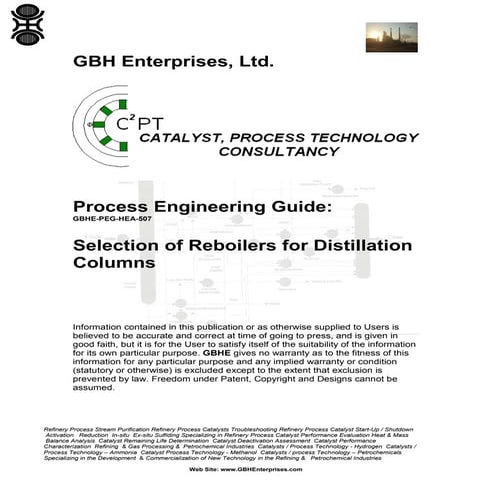 Selection of Reboilers for Distillation Columns