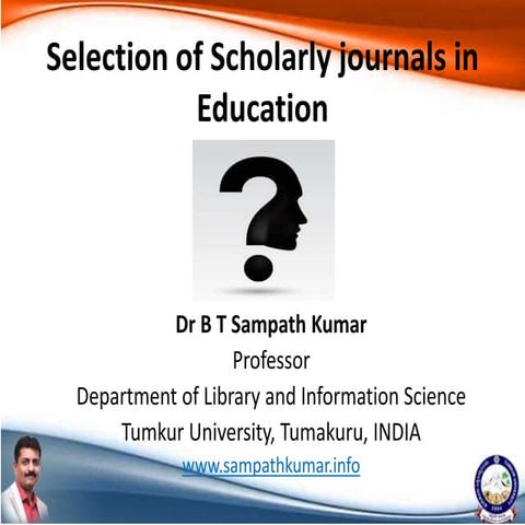 Selection of scholarly journal in Education