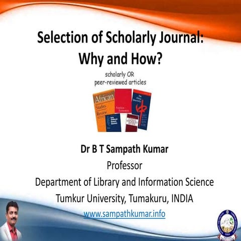 Selection of scholarly journal 