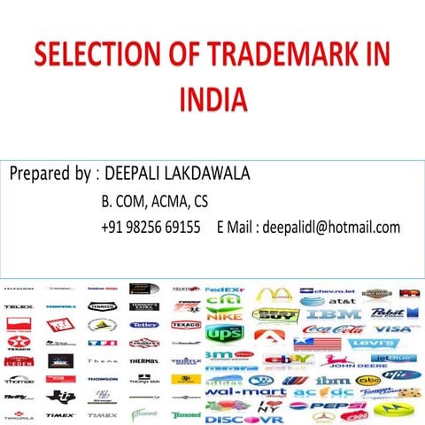 Image showcasing Selection of trademark in india | PPTX