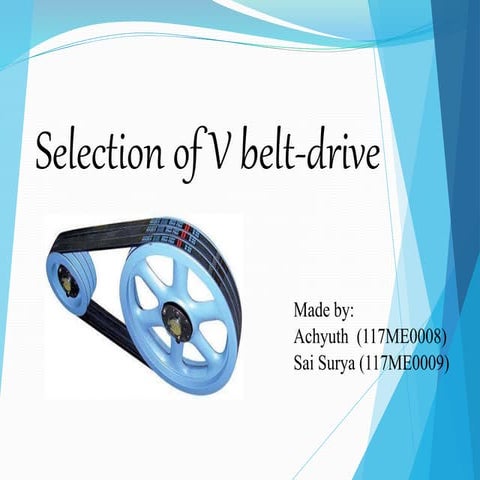 Selection of v belt drive