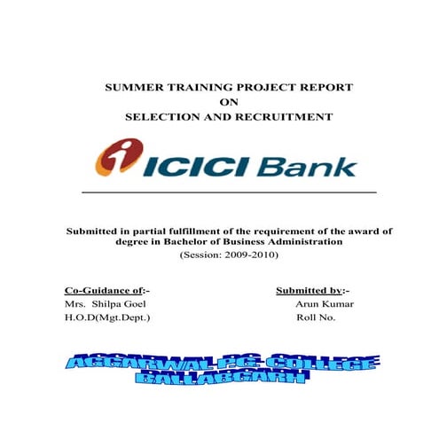 Selection  recruitment_-icici