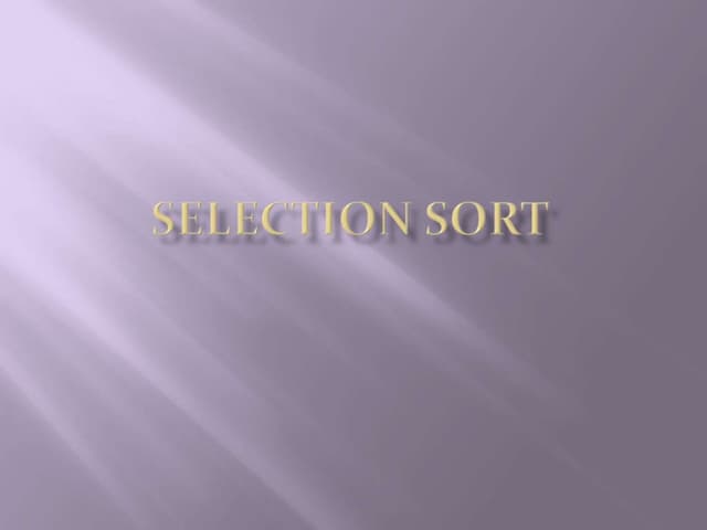 Selection sort