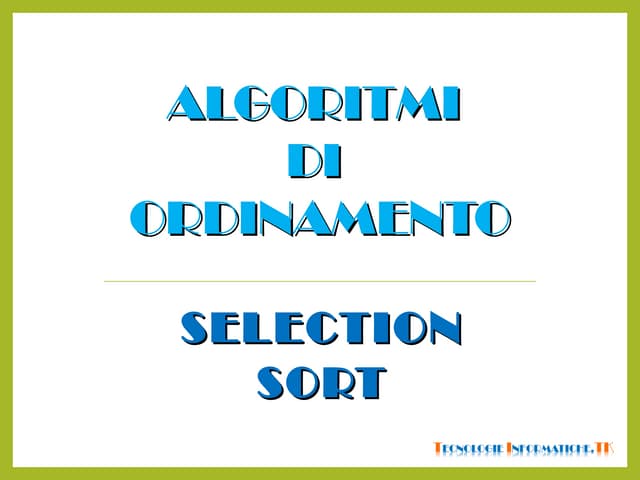 Selection sort | PPT