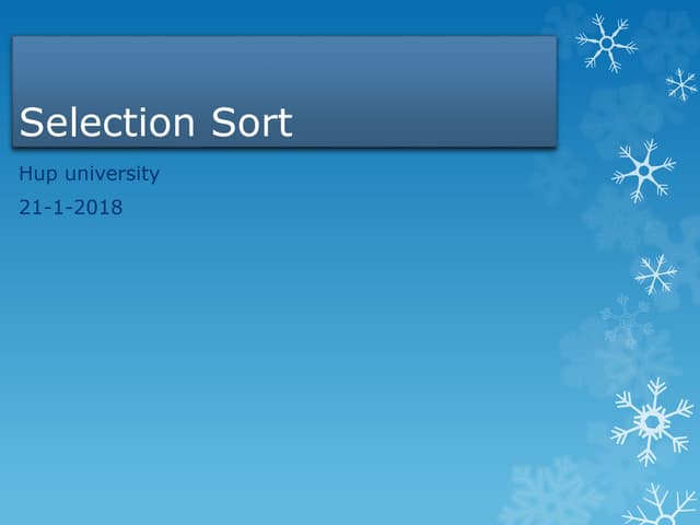 Selection sort