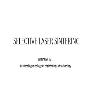Selective laser sintering