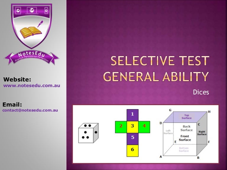 Selective Test General Ability Dice Problems