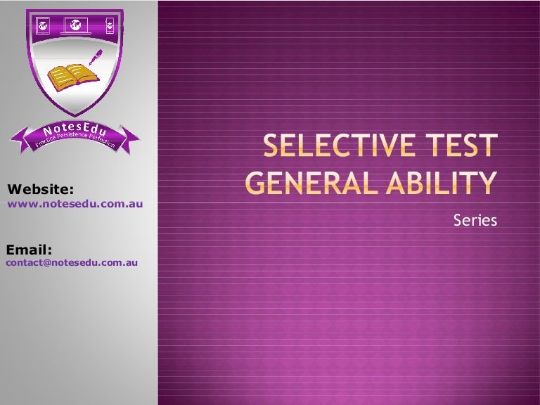 Selective Test General Ability Howtosolve Series Problem