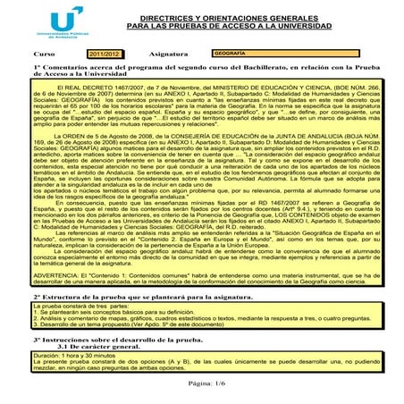 Selectividad geografia 2011 12