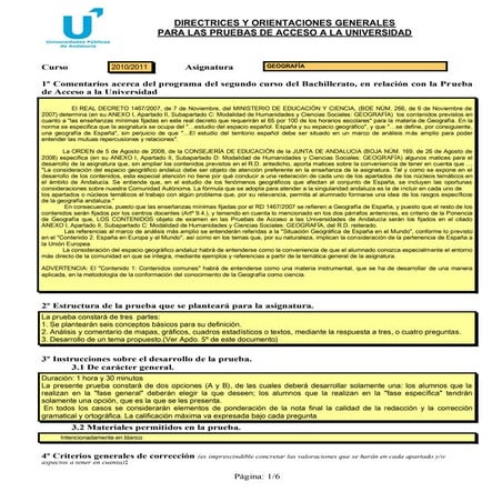 Selectividad orientaciones geografia 2010