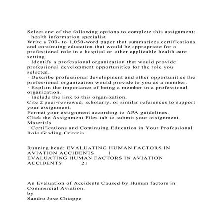 Select one of the following options to complete this assignment.docx