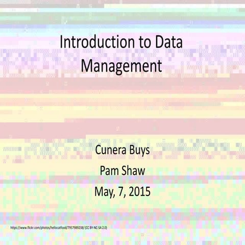 Introduction to Data Management