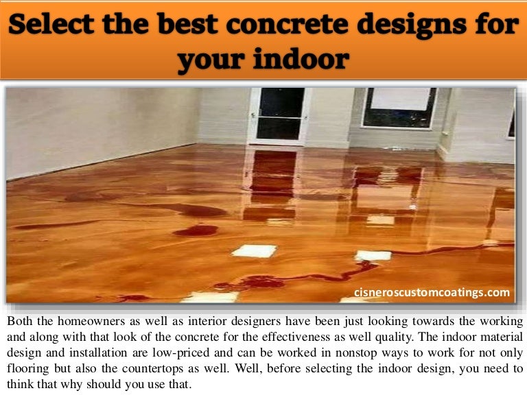Select the best concrete designs for your indoor