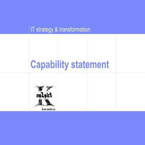 Selekt it strategy capability statement