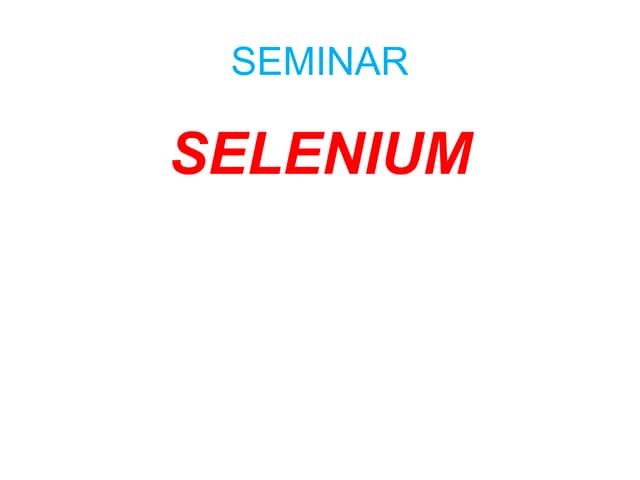 Selenium ppt