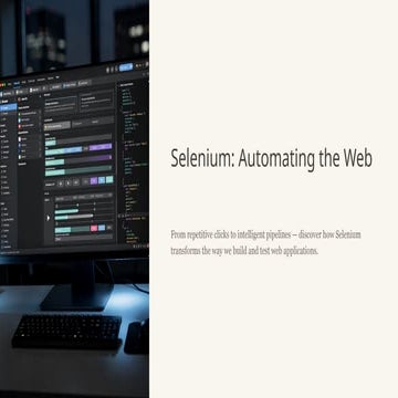 Selenium-Automating-the-Web.Selenium is one of the most widely used ...