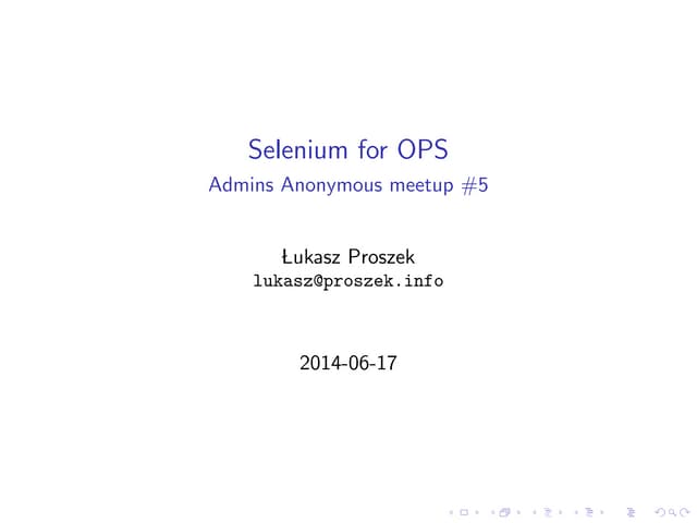 Selenium for-ops