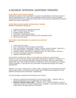 Selenium interview questions | PDF