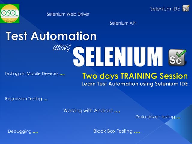 Training on Test Automation Uses Selenium | 21&28 March 2015 | Karachi ...
