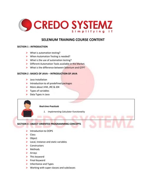 Selenium training-course-content