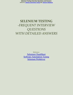 Selenium interview questions | PDF