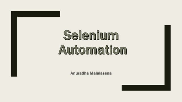 Selenium Automation