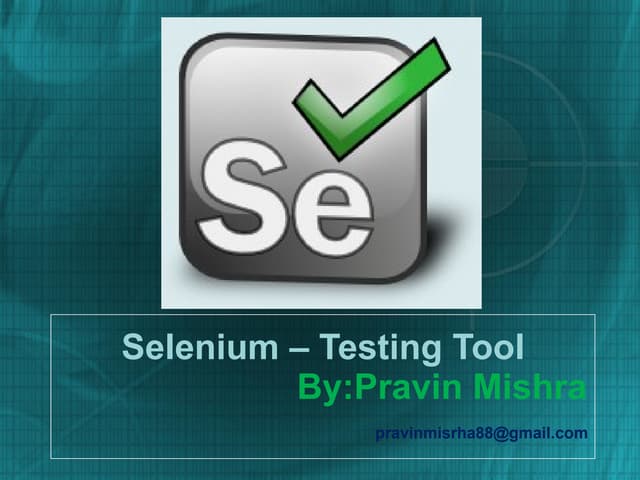Selenium By Pravin Mishra